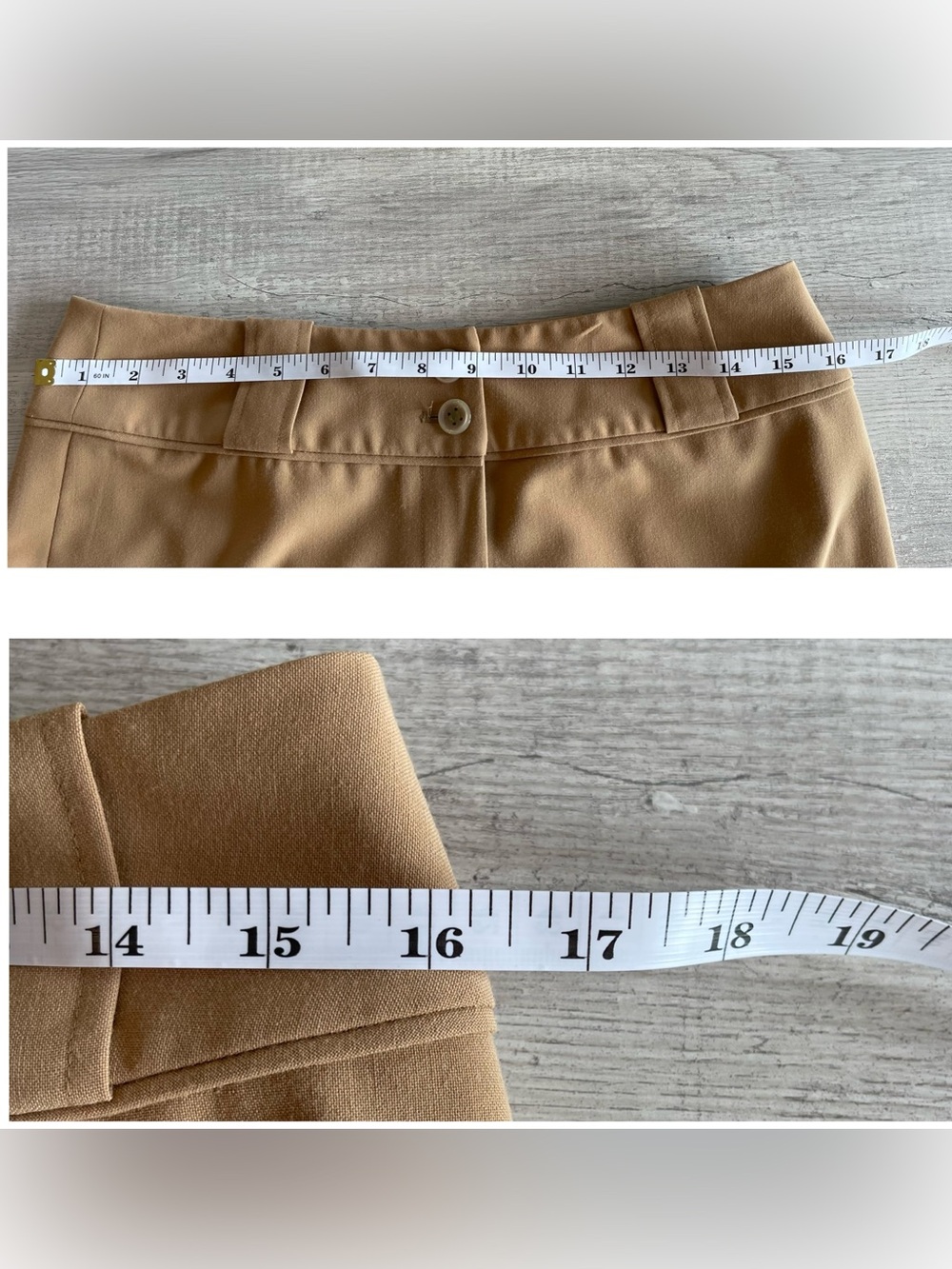 Etcetera Camel color dress pants in a size 6 career office business modest flare - Picture 4 of 12